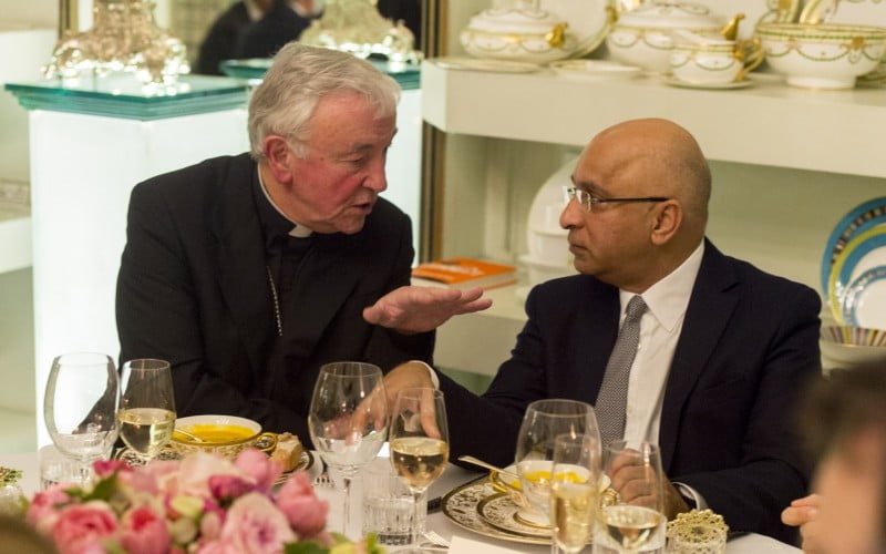Rumi Verjee with Archbishop of Westminster